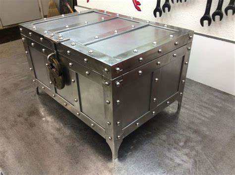 Heavy metal sheet trunk box and art of blacksmith. 